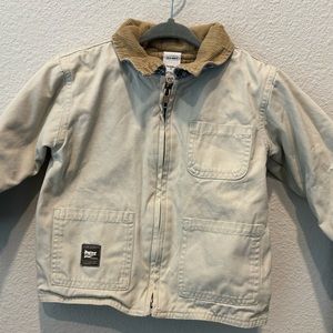 Old Navy Vintage Toddler Khaki Tan Canvas Jacket Coat Size 2T Corduroy Collar